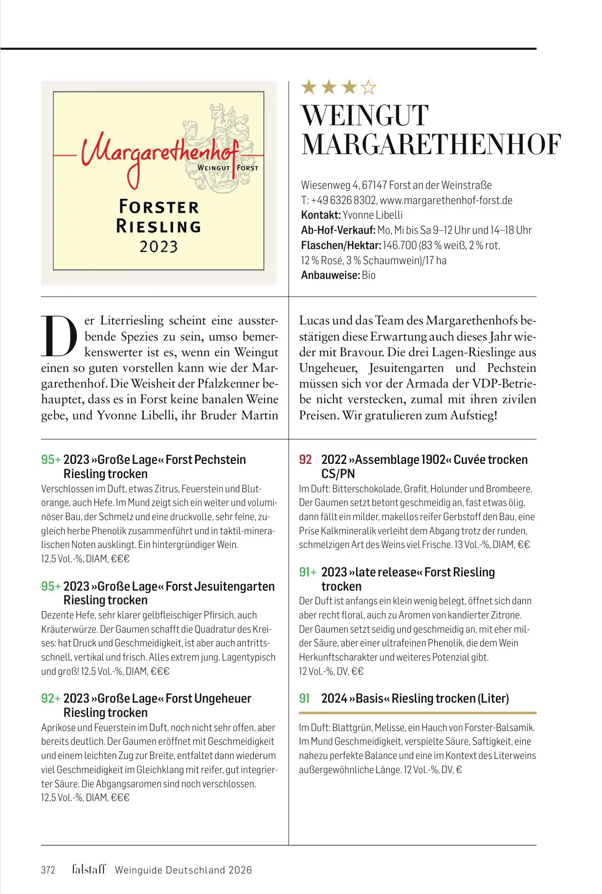 falstaff_margarethenhof Auszeichnung Margarethenhof Vinum